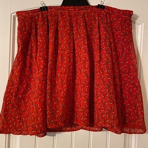 Women’s Old Navy Brand Red Floral Stretchy Skirt 2X